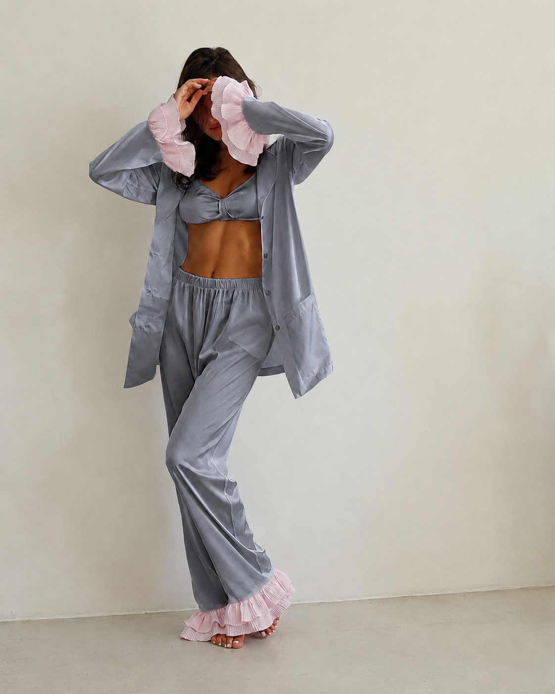 Aurora Lounge Set Grey Blush