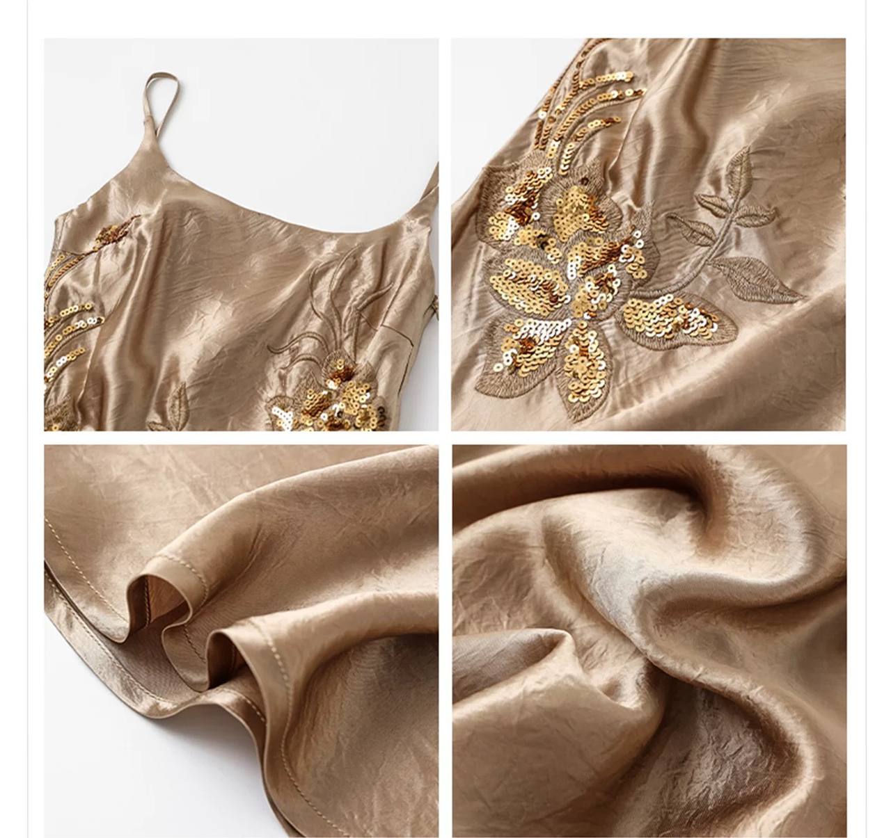 Elara Embellished Satin Maxi Dress