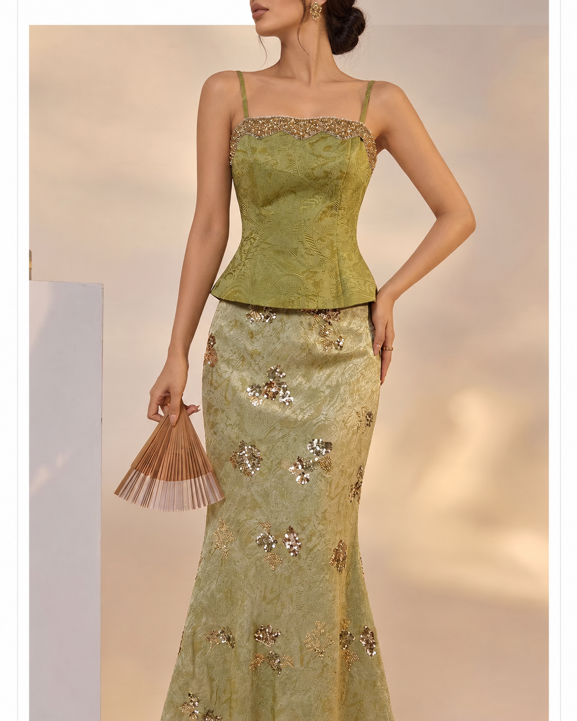 Embellished Jacquard Corset Top