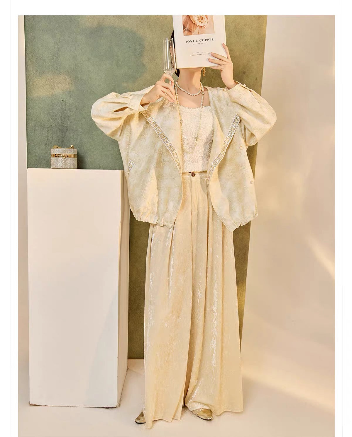 Velvet Wide-Leg Pants