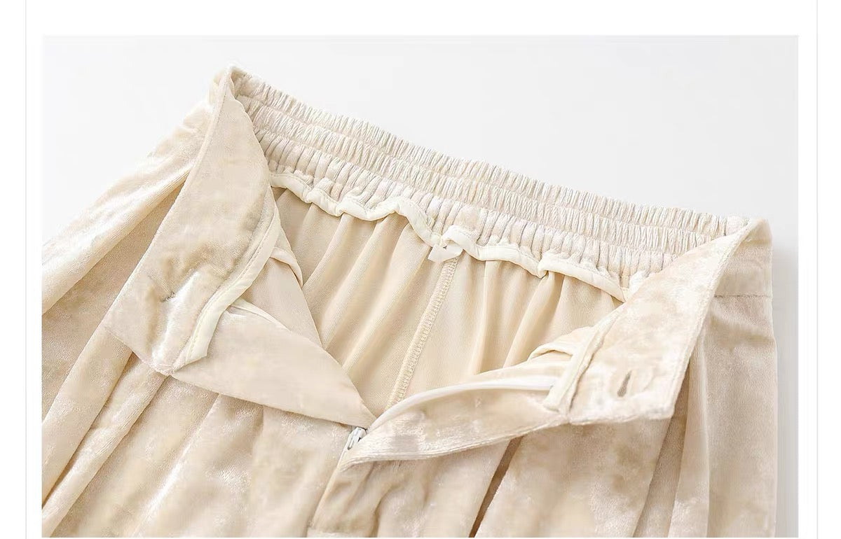 Velvet Wide-Leg Pants