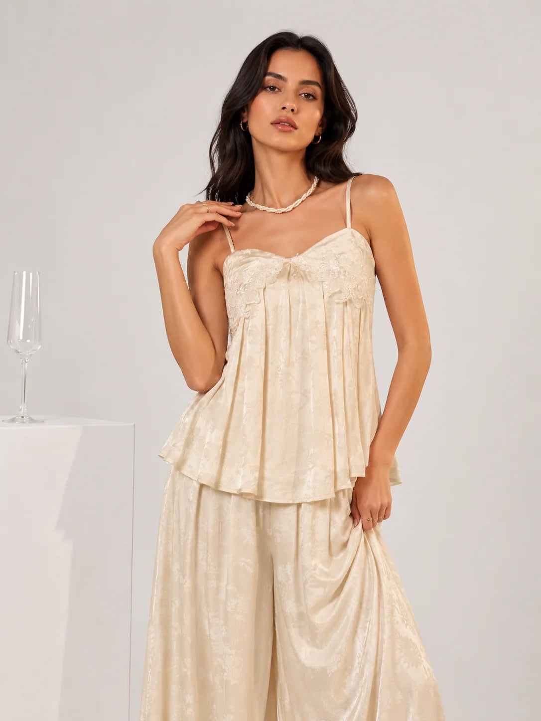 Amani Embroidered Peplum Top