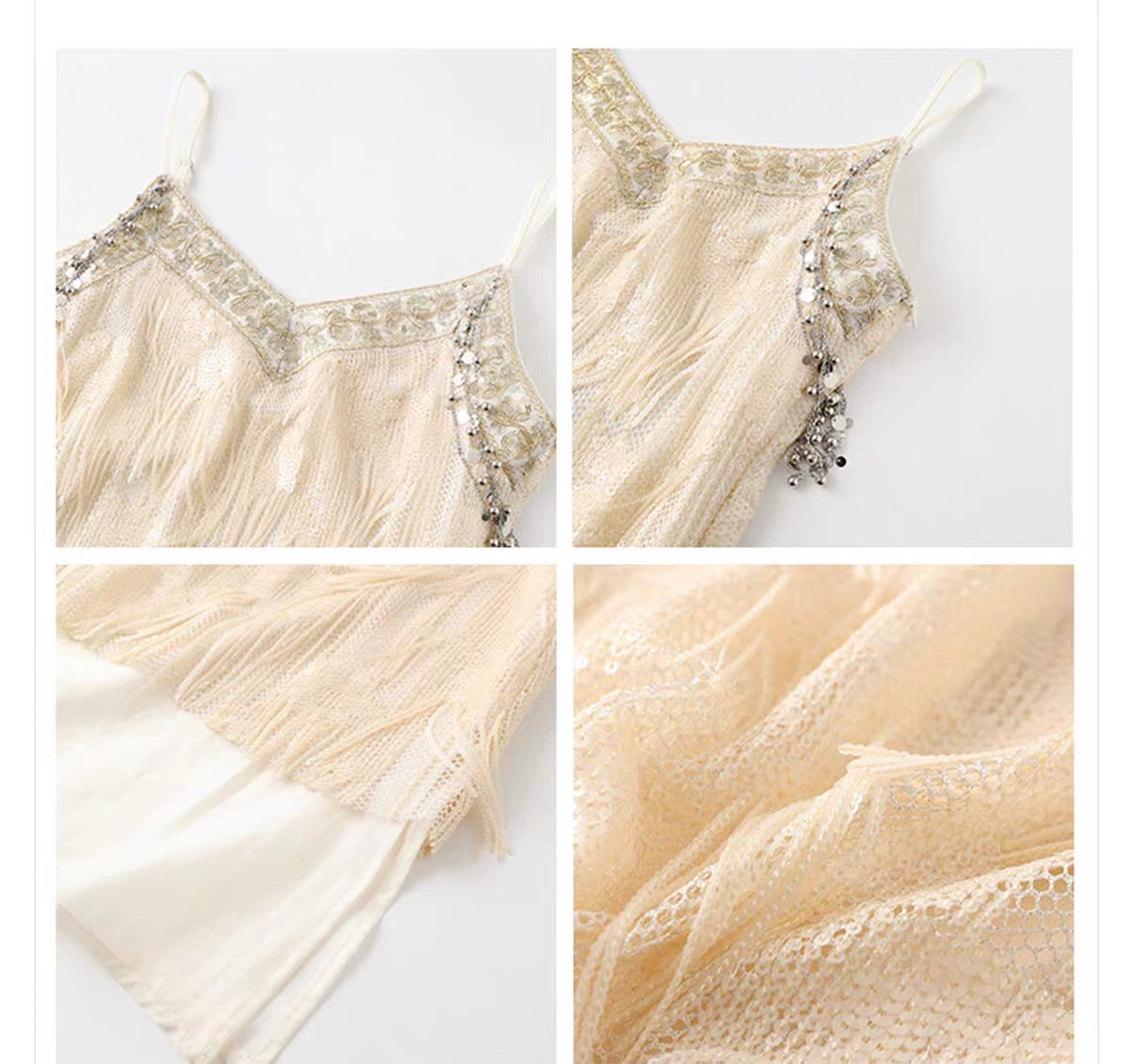 Embellished Fringe Maxi Dress