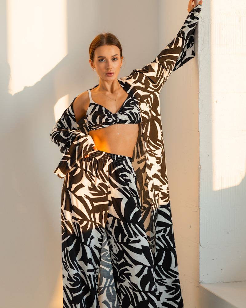 Cassandra Linen Resort Set Dark