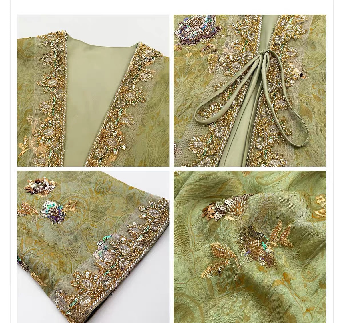 Embellished Jacquard Kimono