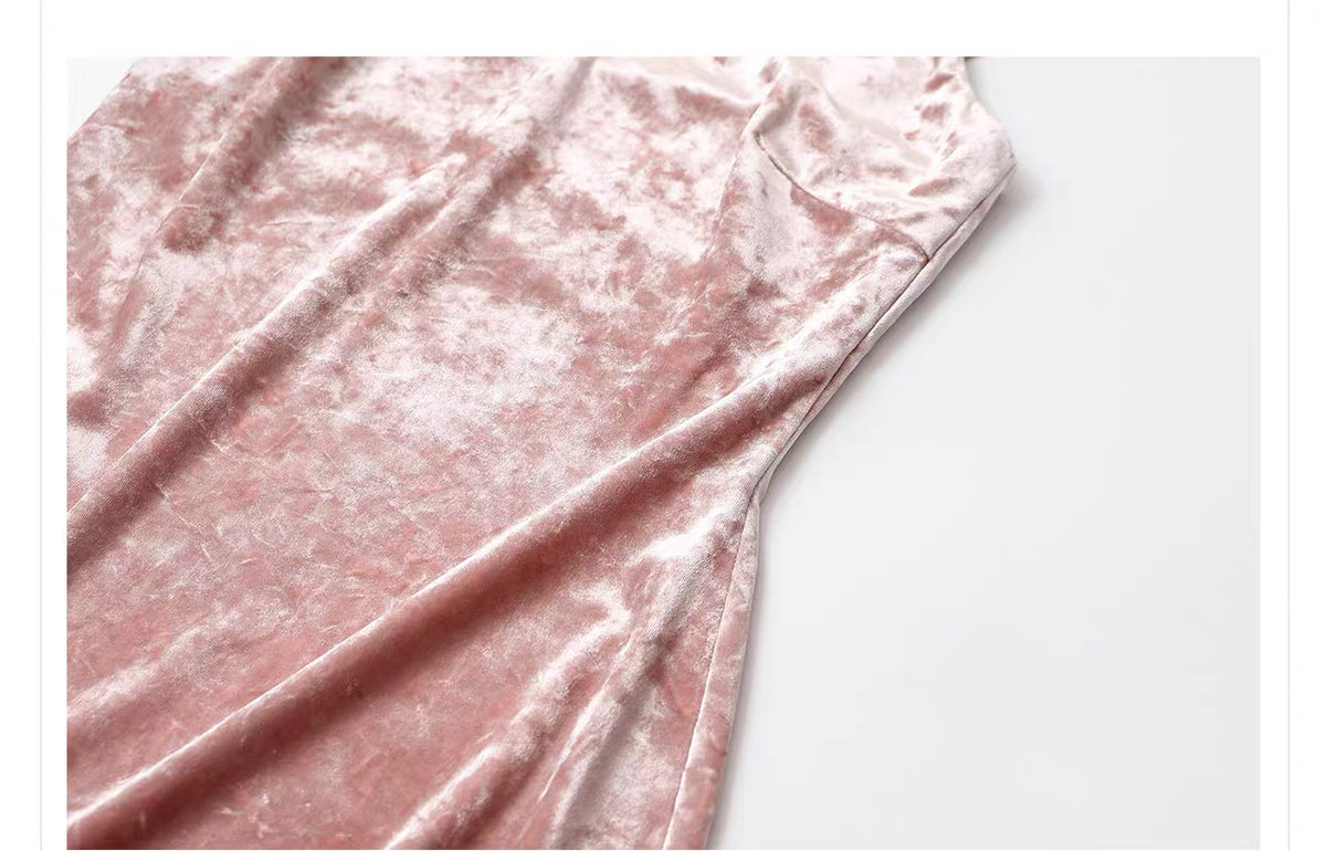 Velvet Maxi Dress — Pink