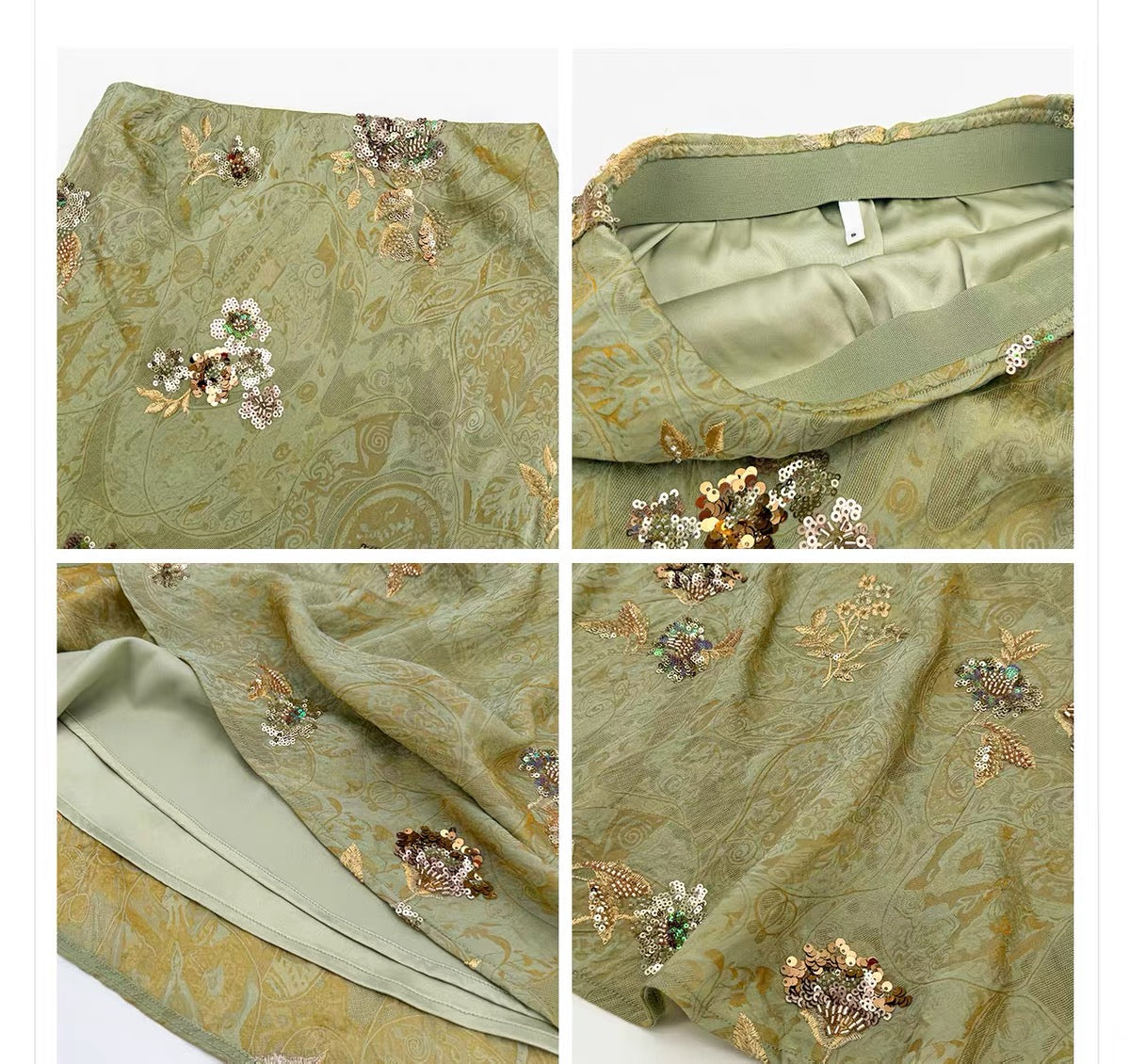 Embellished Jacquard Maxi Skirt