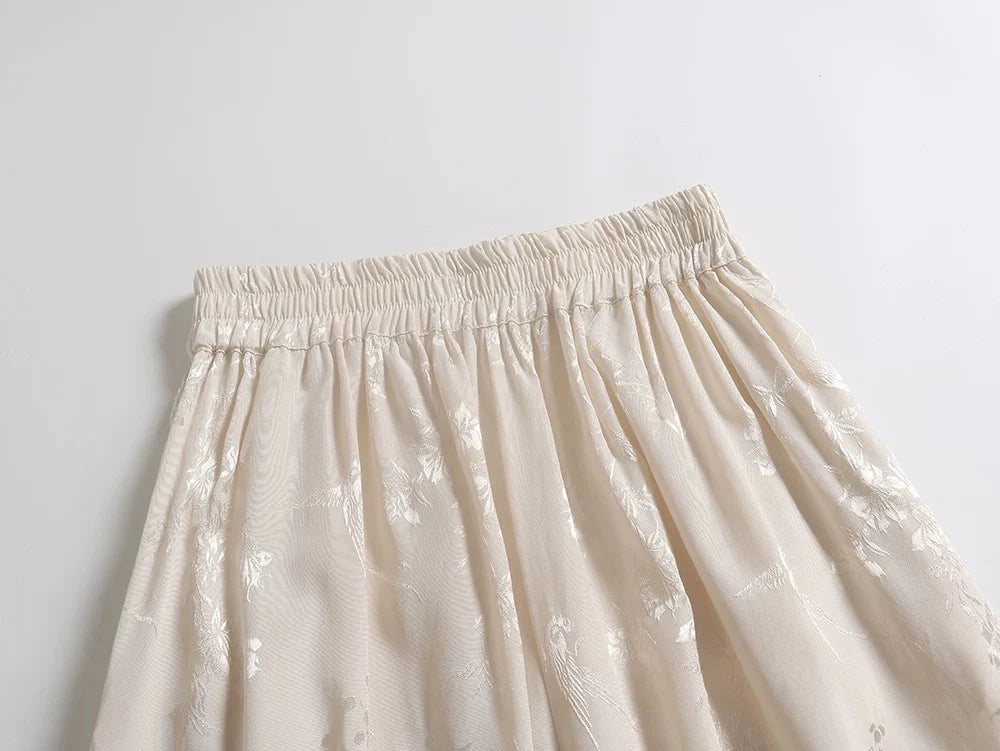 Jacquard Wide-Leg Pants