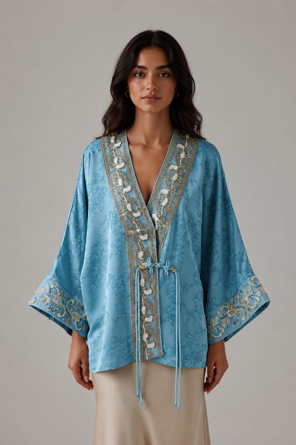 Wisteria Kimono Sky