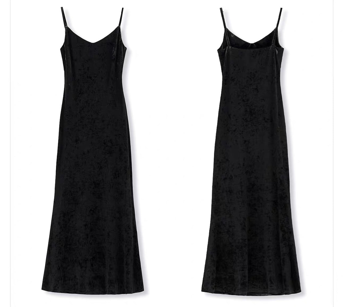 Velvet Maxi Dress — Black