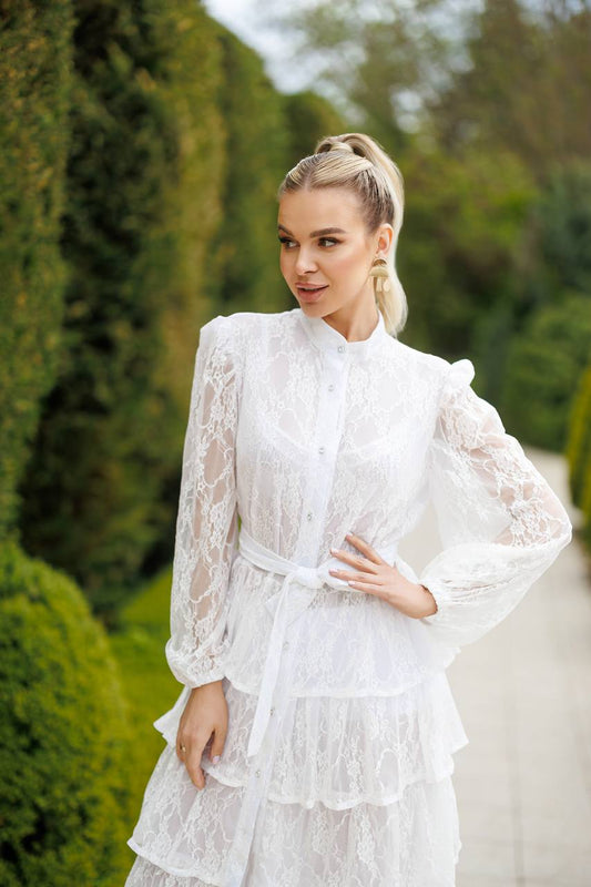 Багатоярусна сукня міді Bianca Lace Milk