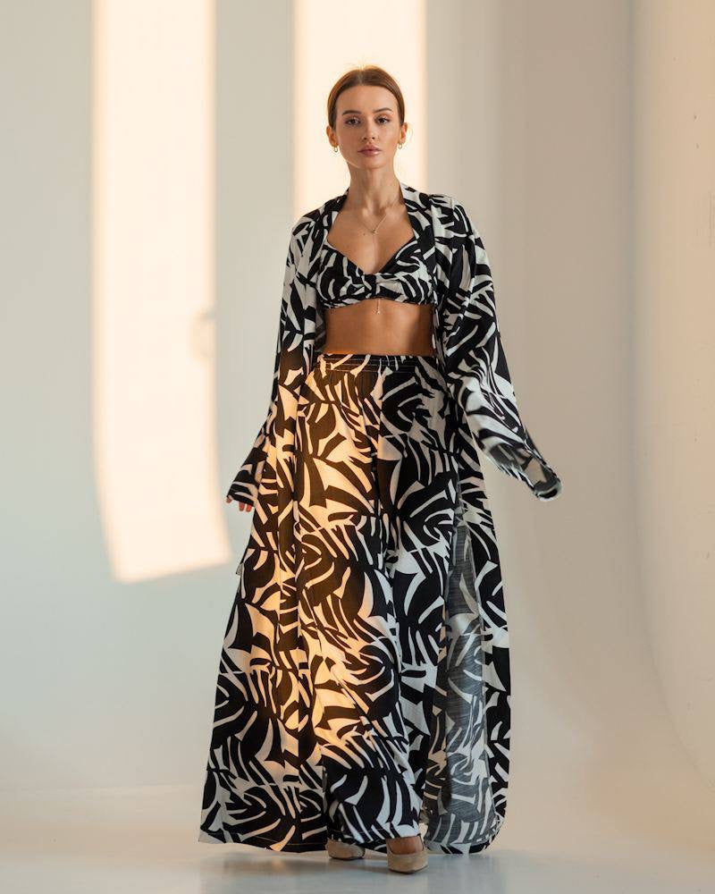 Cassandra Linen Resort Set Dark