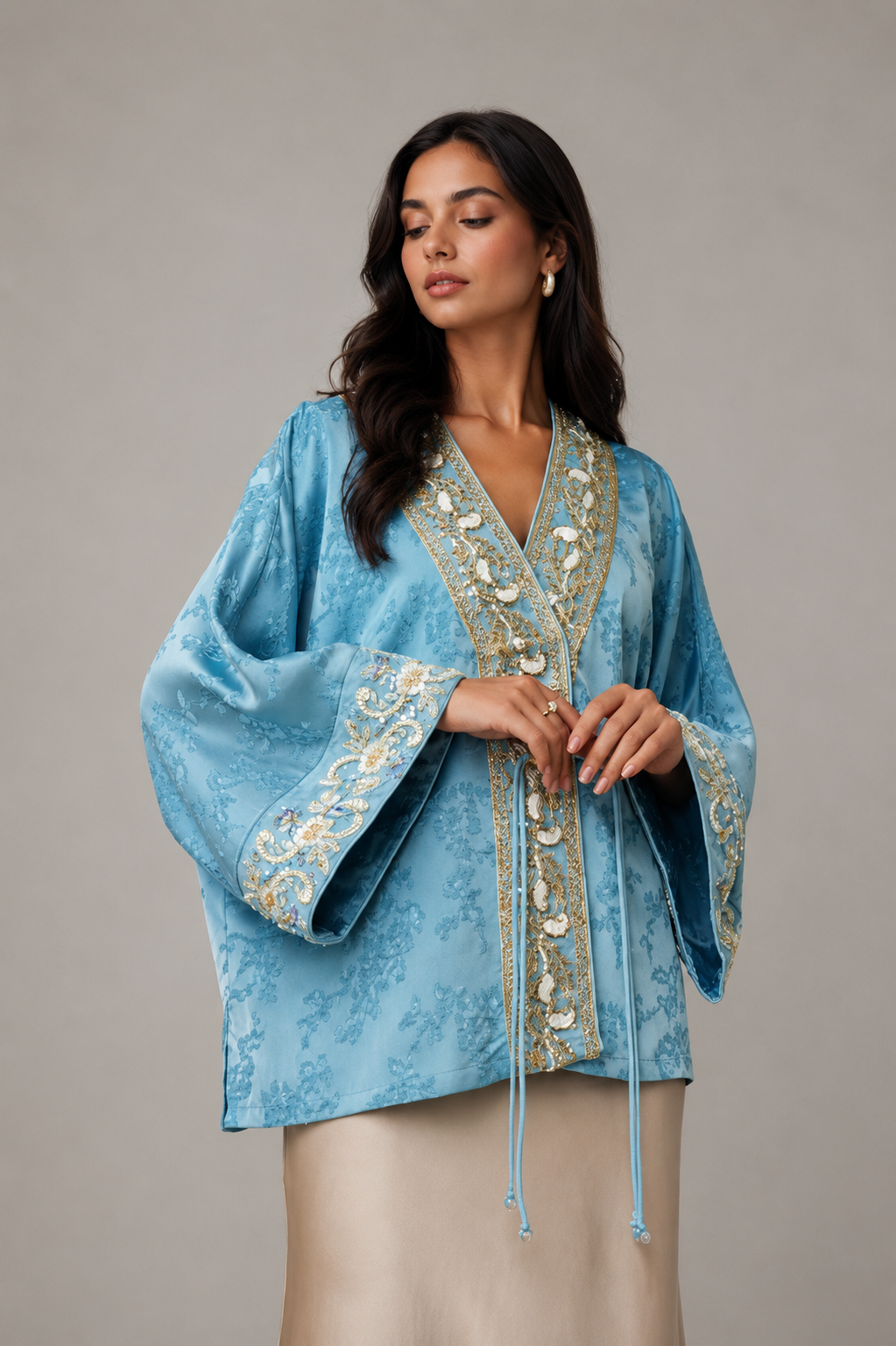Wisteria Kimono Sky