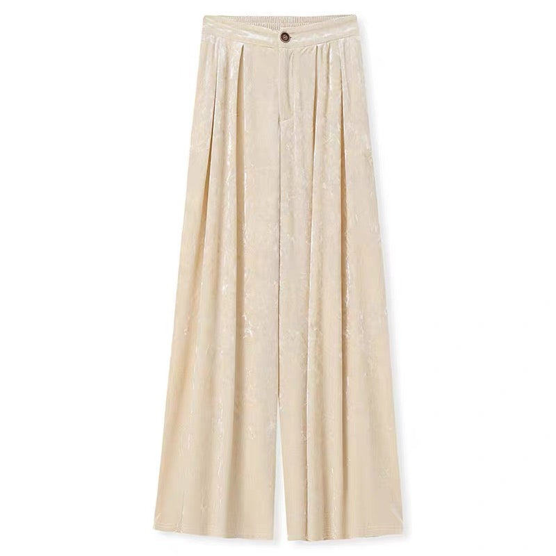 Velvet Wide-Leg Pants