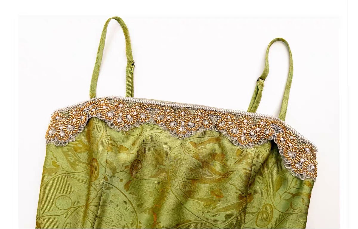 Embellished Jacquard Corset Top