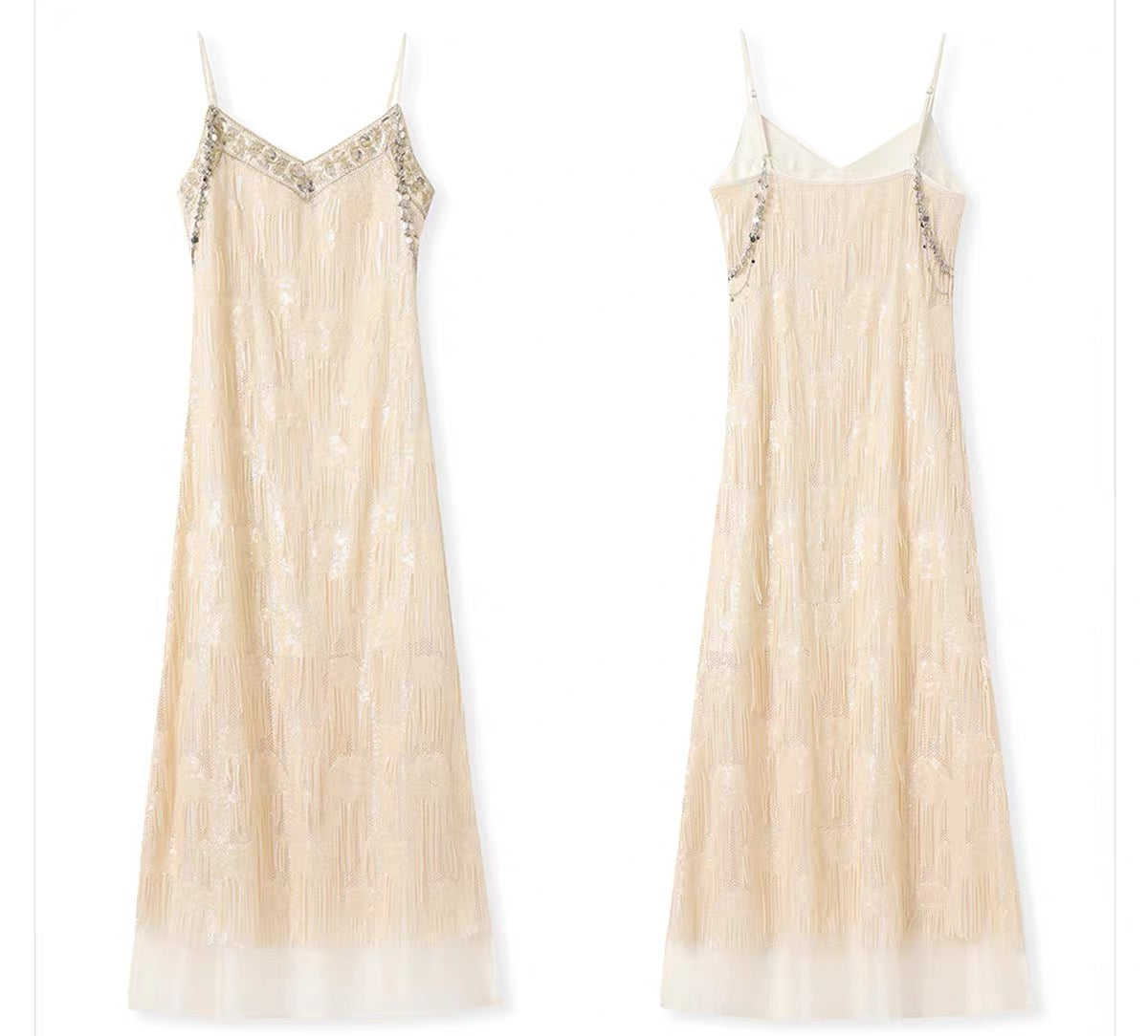 Embellished Fringe Maxi Dress