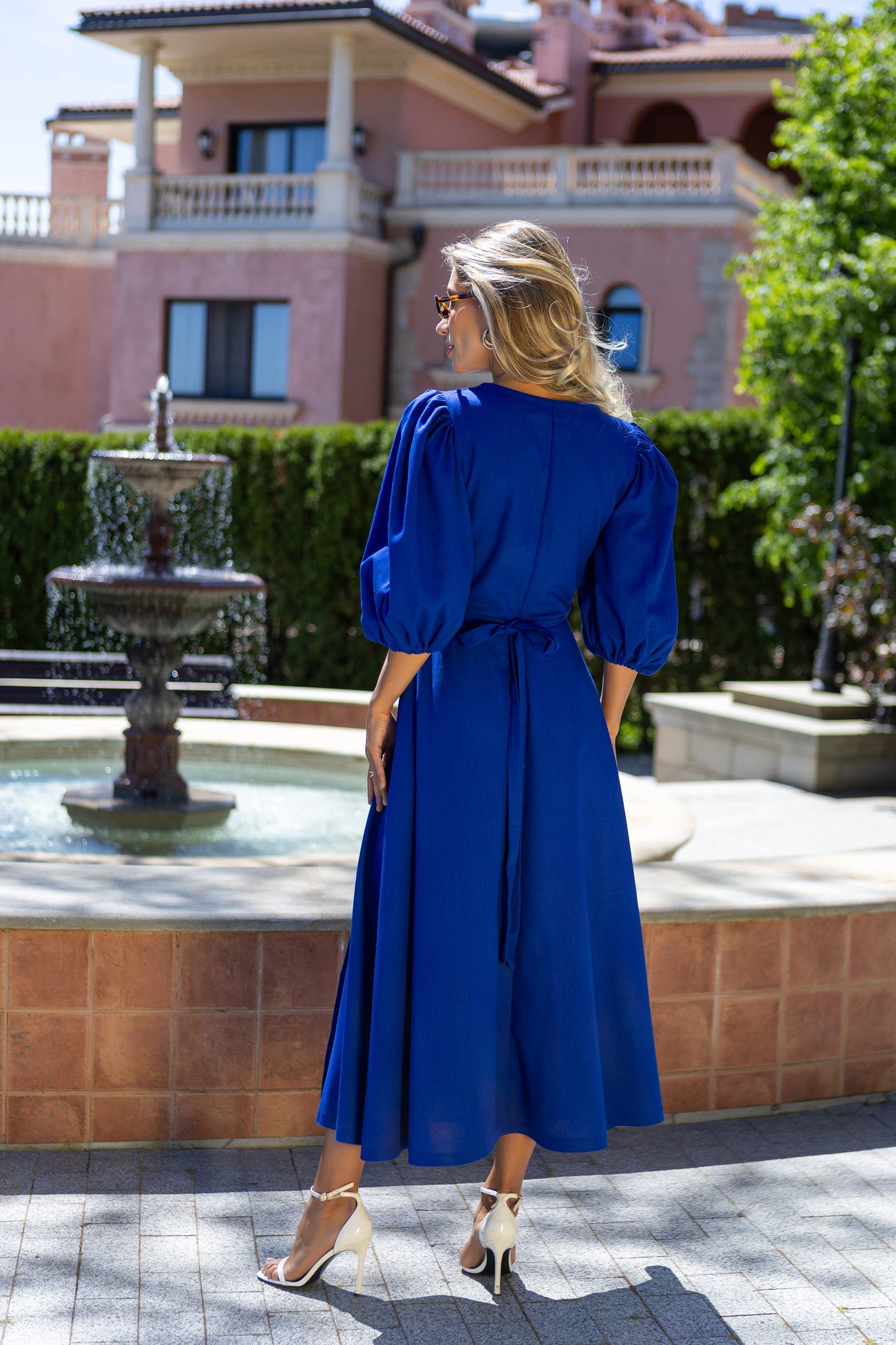 Aurora Linen Midi Dress
