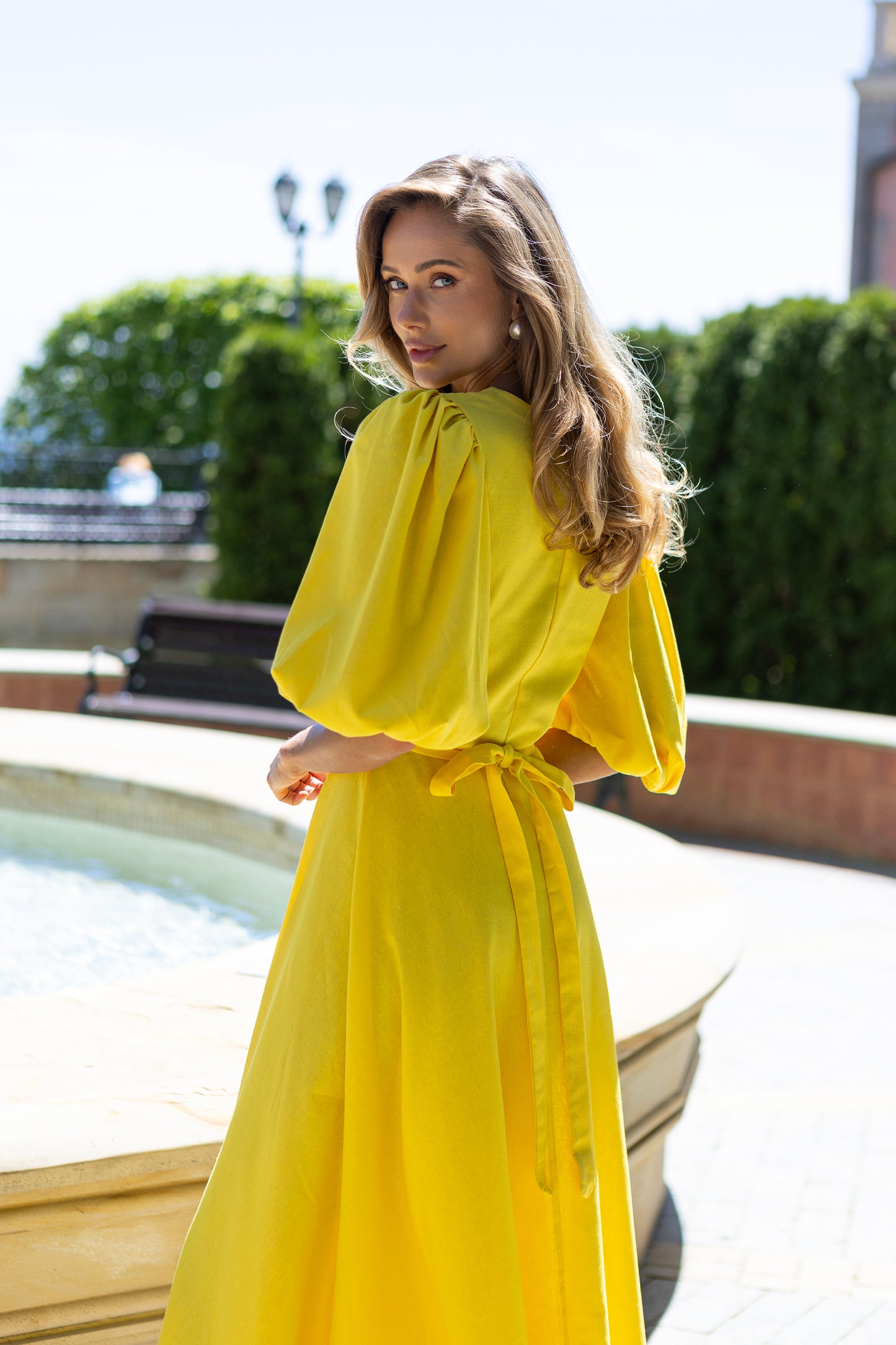 Aurora Linen Midi Dress