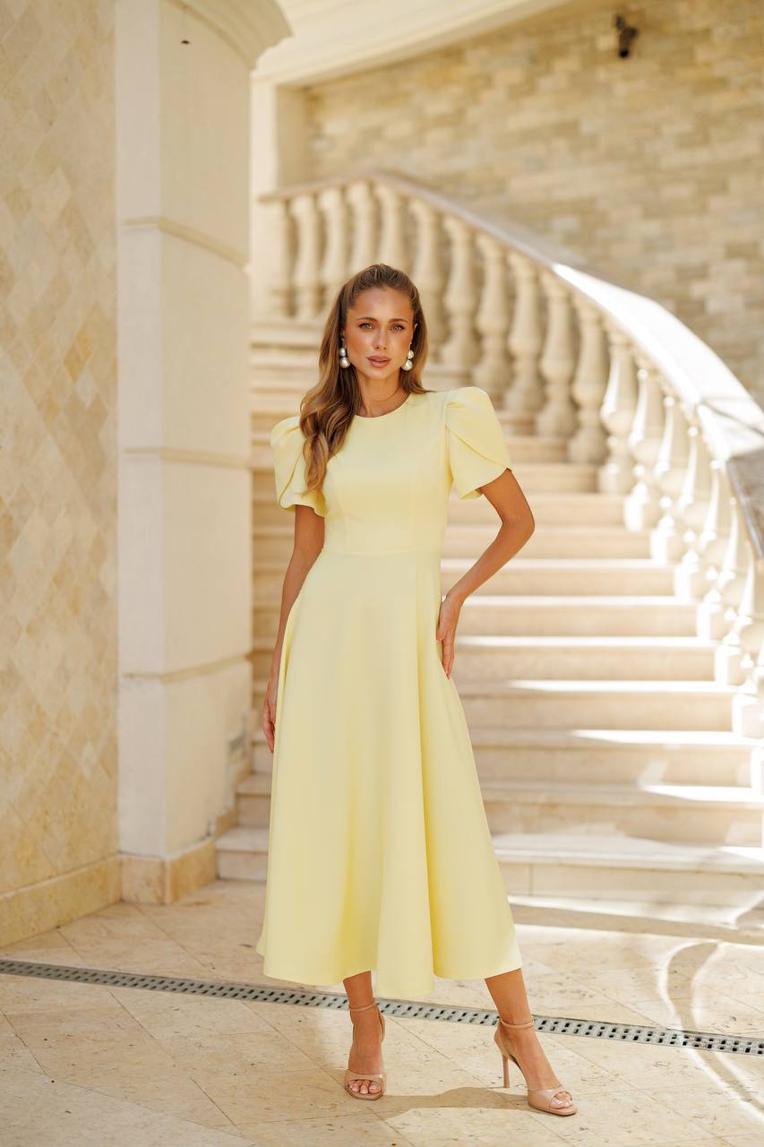 Cristina Tulip Sleeve Midi Dress