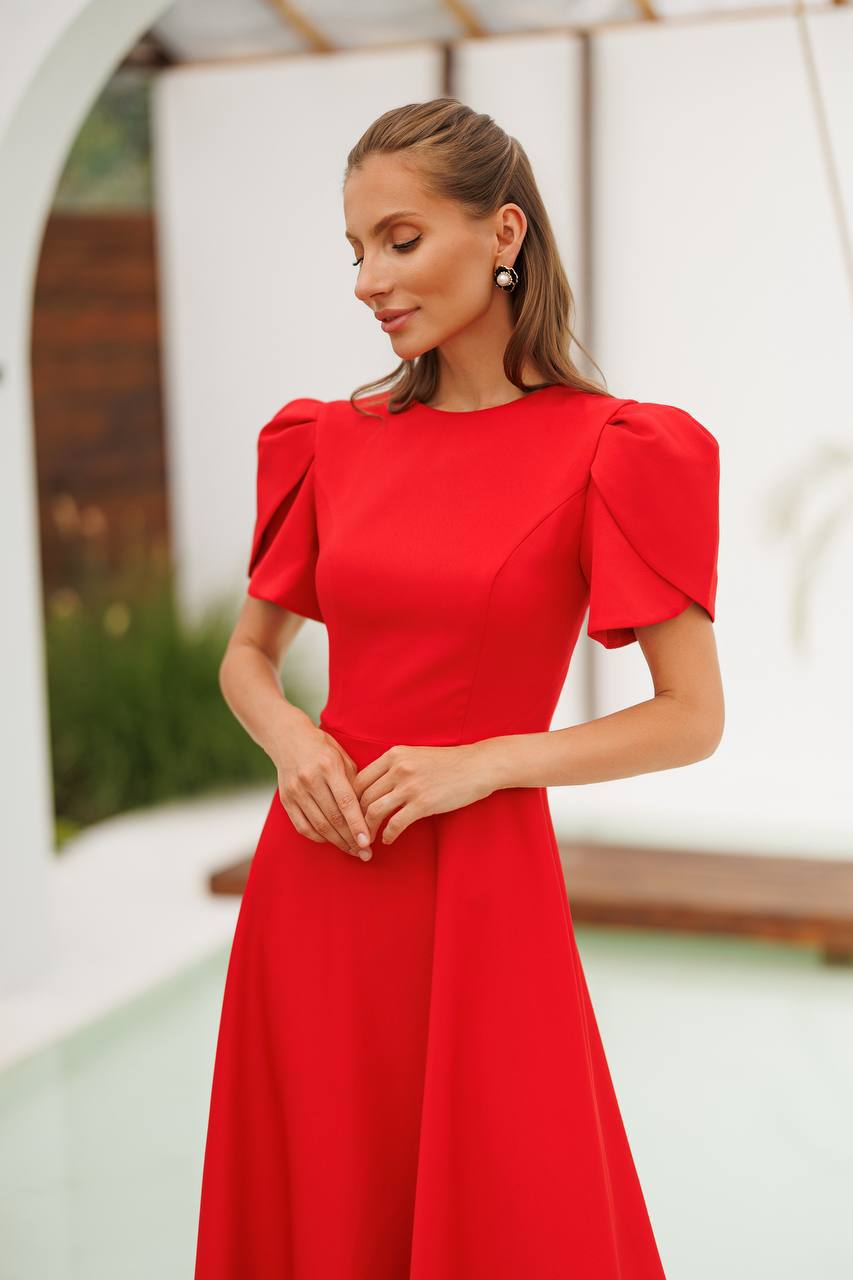 Cristina Tulip Sleeve Midi Dress