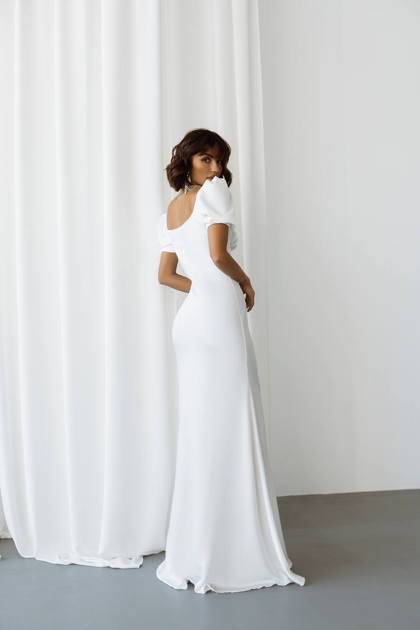 Natali Royal Satin Maxi Dress