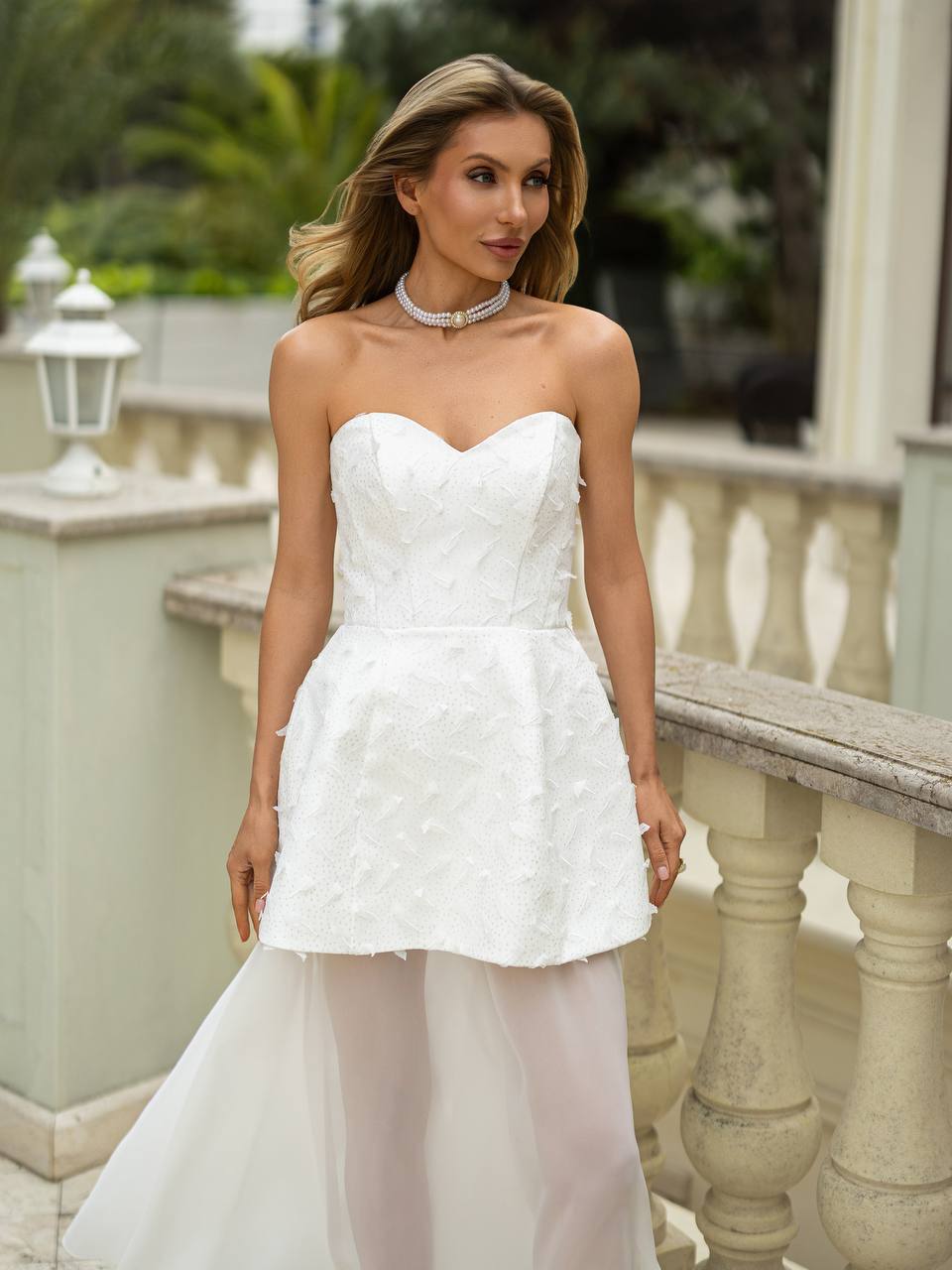 Aurélia 3D Feather Peplum Maxi Dress
