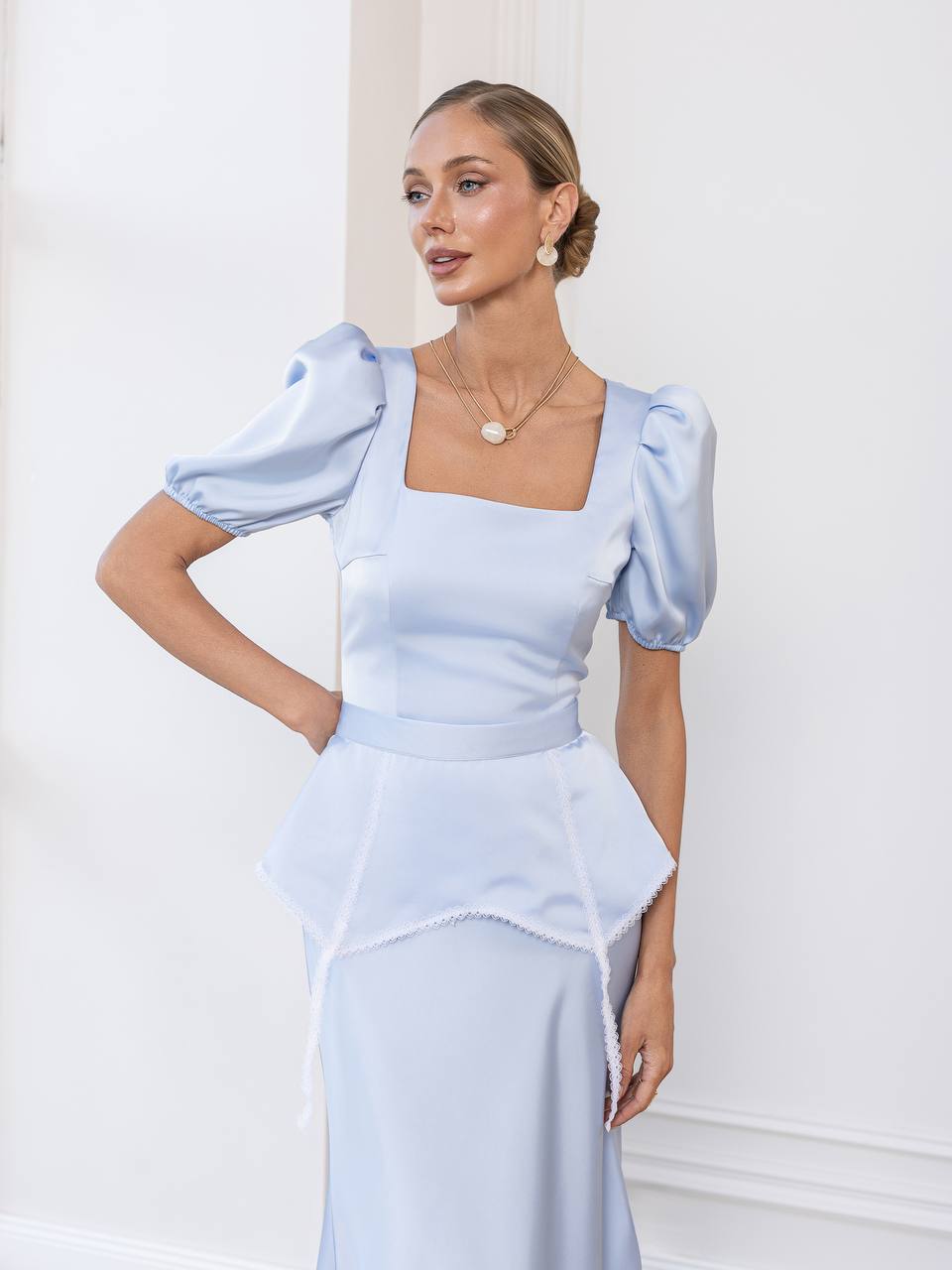 Rosalie Basque Midi Dress