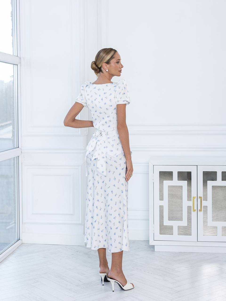 Rosalie Basque Midi Dress