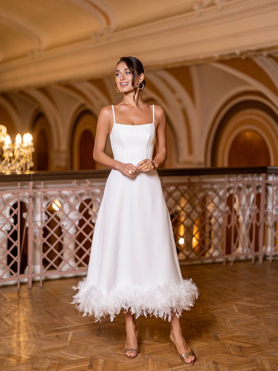 Seraphina Feather Midi Dress