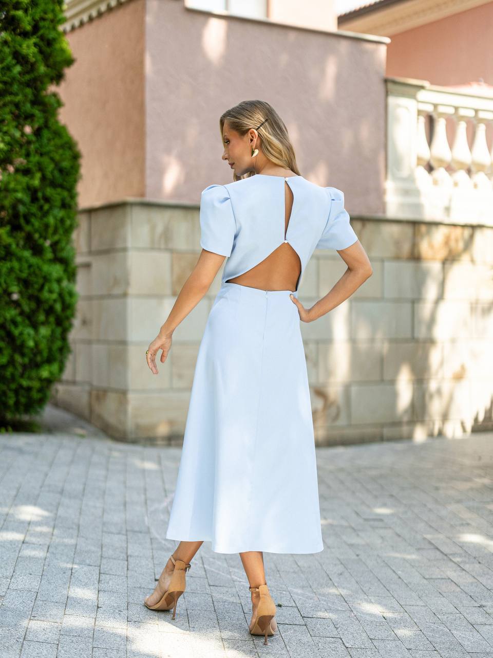 Elara Open Back Midi Dress