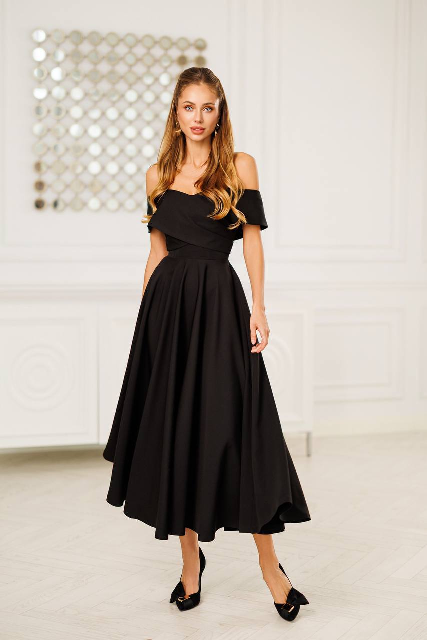 Elara Off-Shoulder Midi Dress
