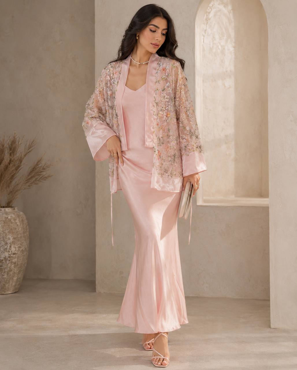 Azalea Satin Maxi Dress Blush