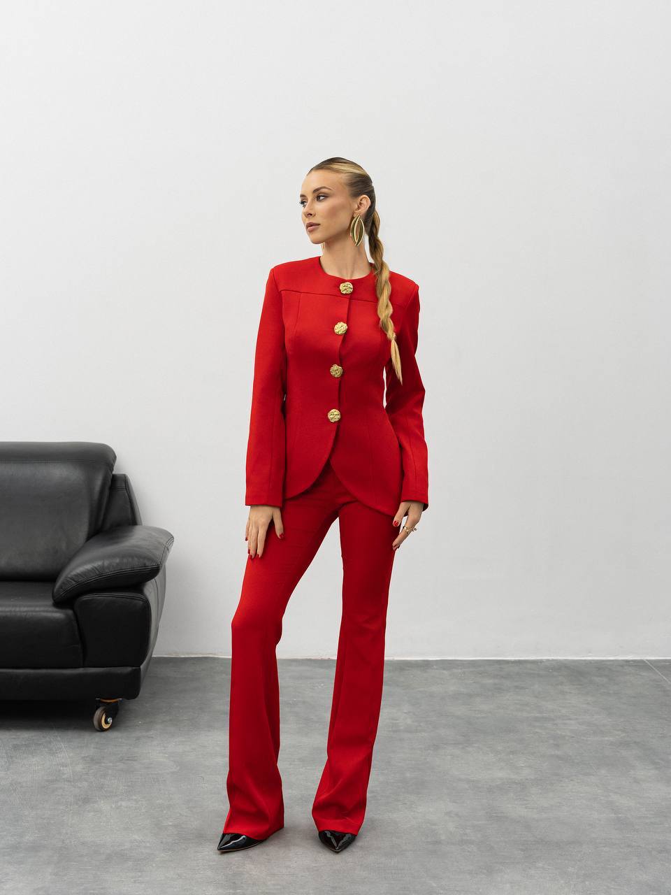 Aurelia Gold Button Tailored Suit