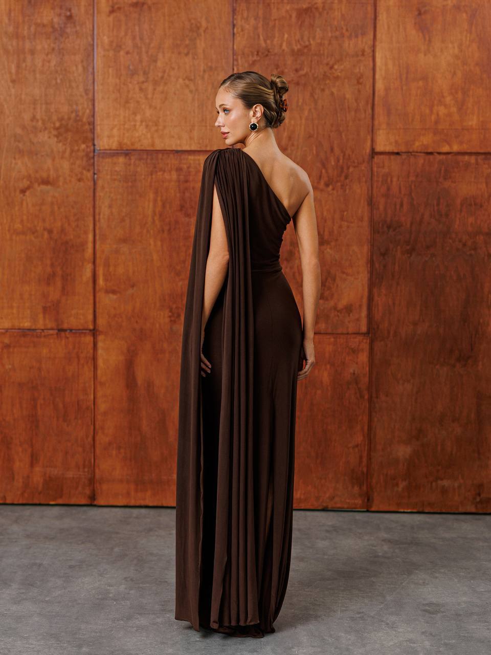 Selene One-Shoulder Draped Maxi Dress