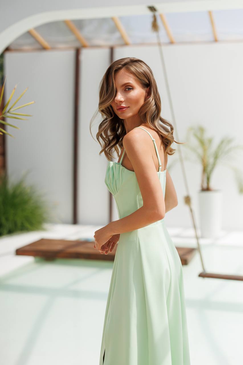 Julia Pleated Bust Midi Dress