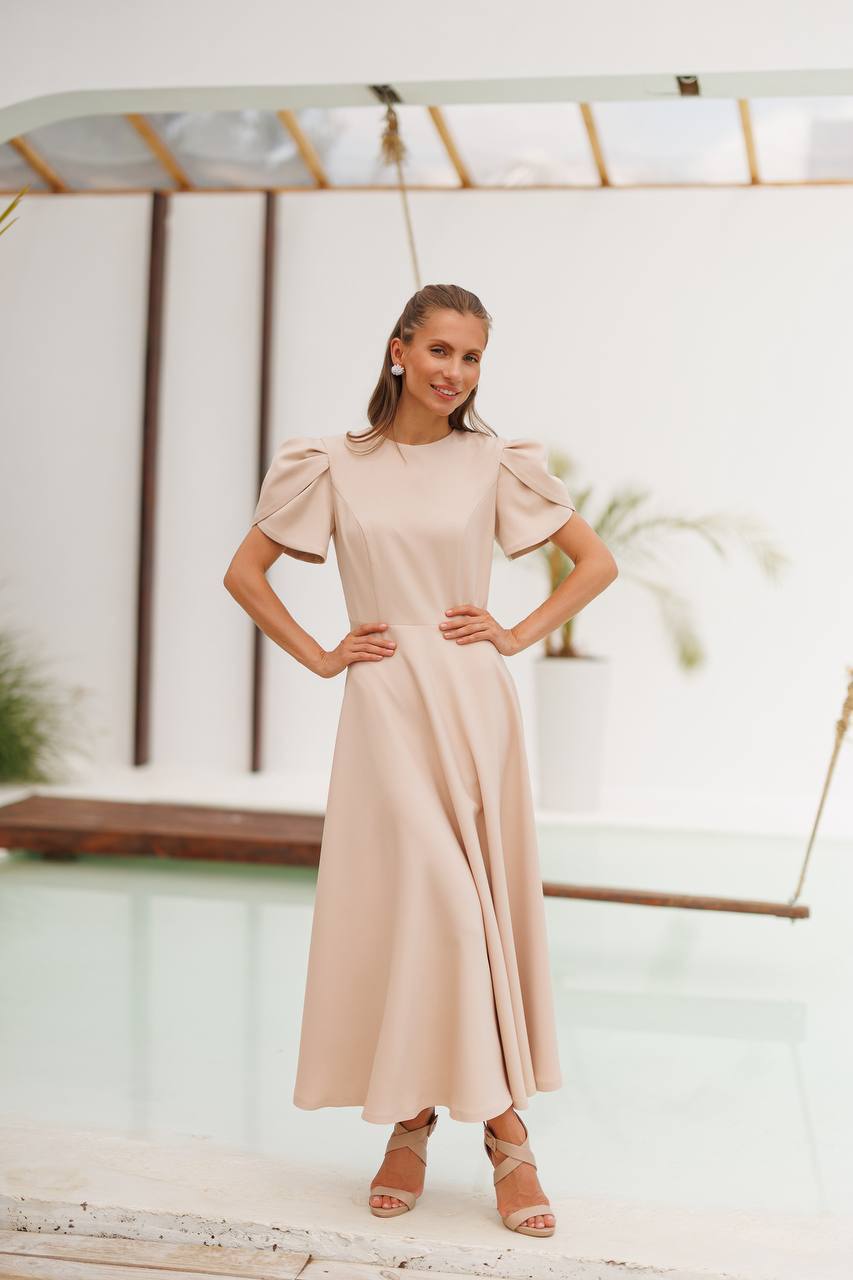 Cristina Tulip Sleeve Midi Dress