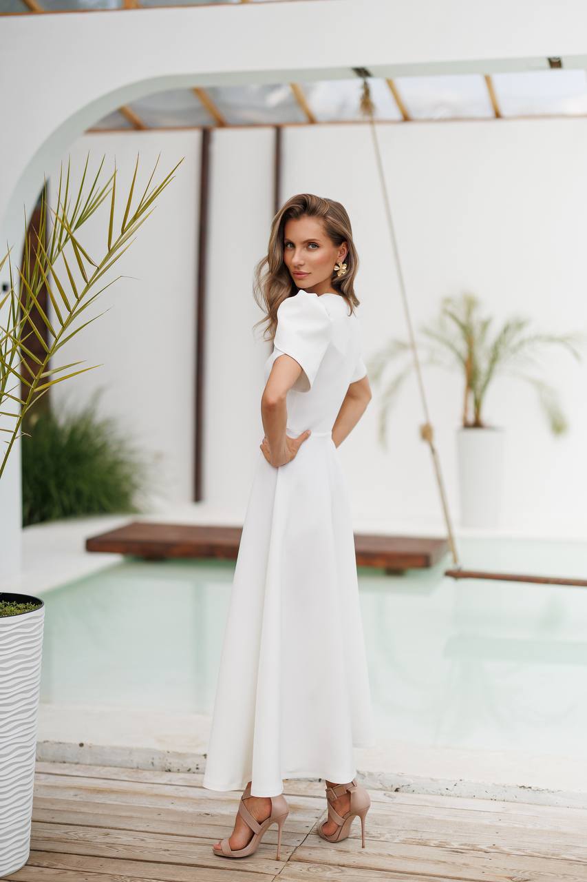 Cristina Tulip Sleeve Midi Dress