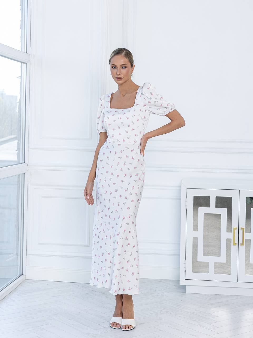 Rosalie Basque Midi Dress