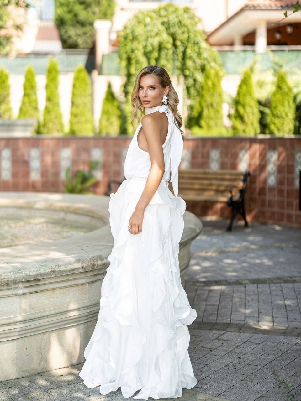Elysia Ruffle Organza Maxi Dress