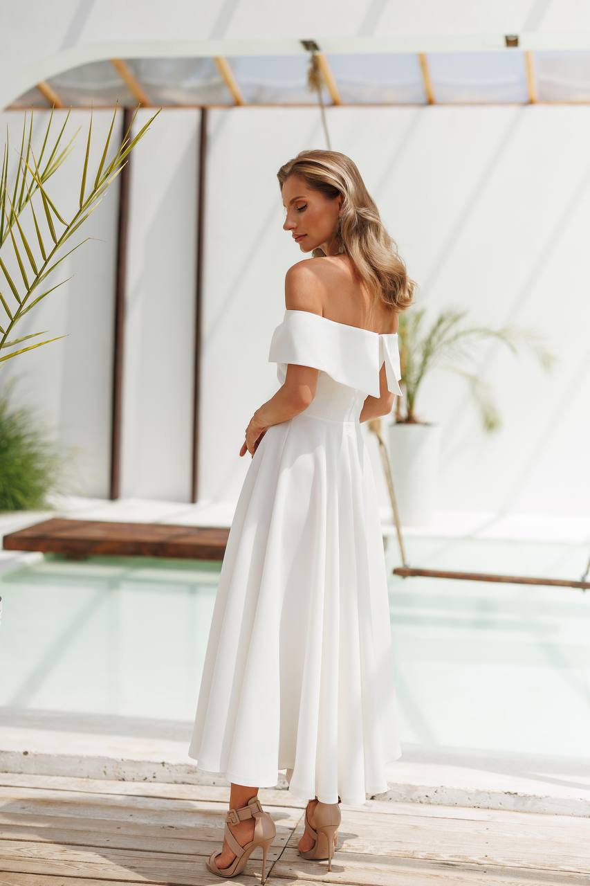 Elara Off-Shoulder Midi Dress