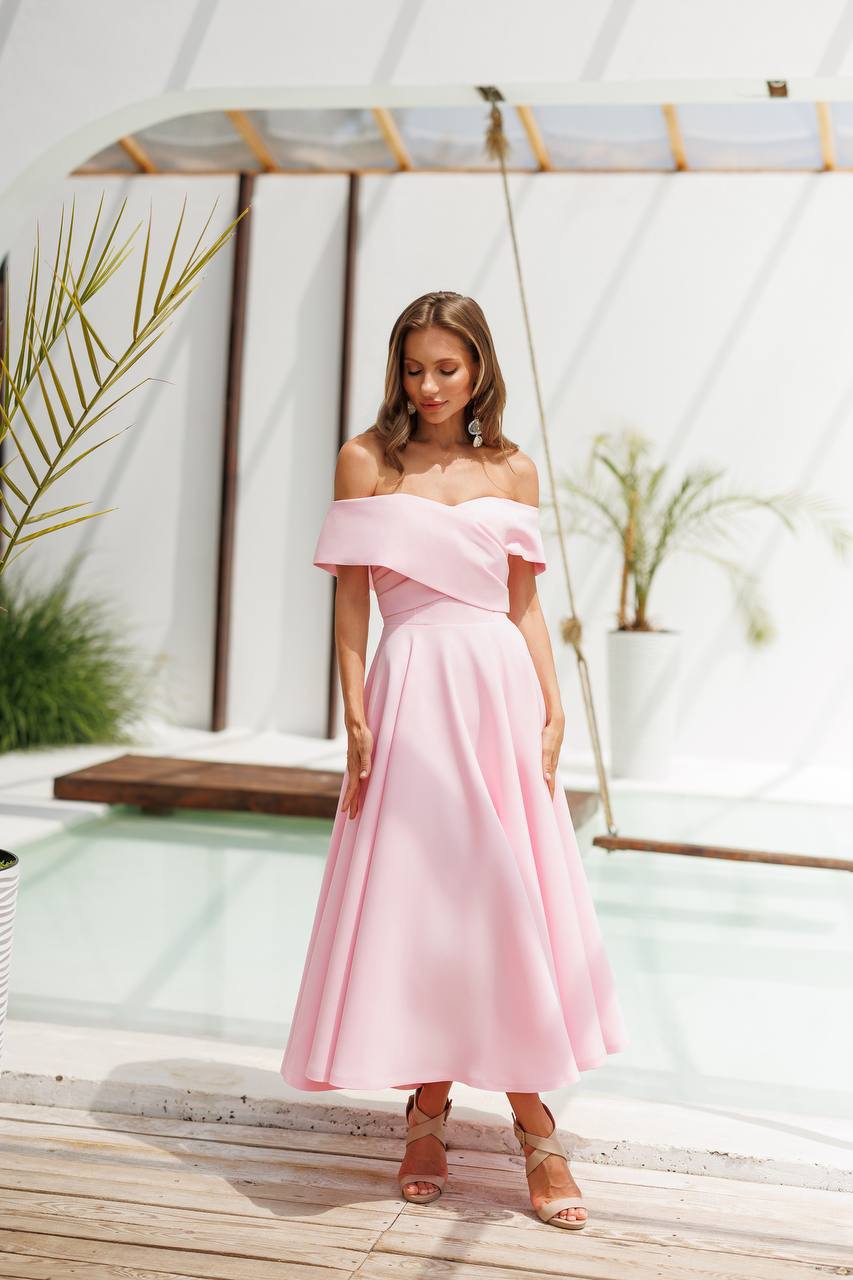 Elara Off-Shoulder Midi Dress