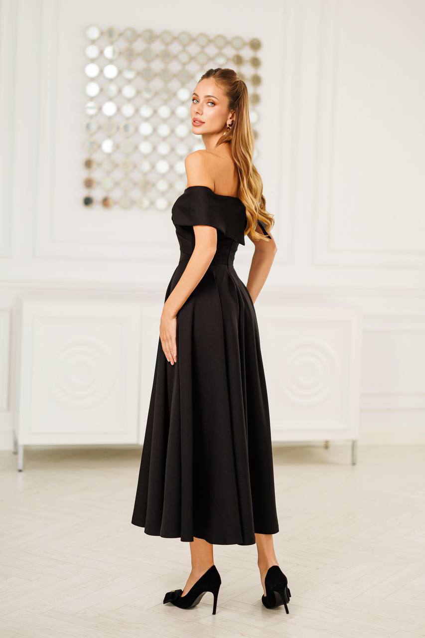 Elara Off-Shoulder Midi Dress
