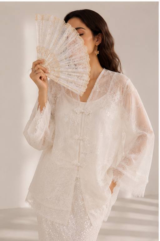 Camellia Lace Kimono Milk