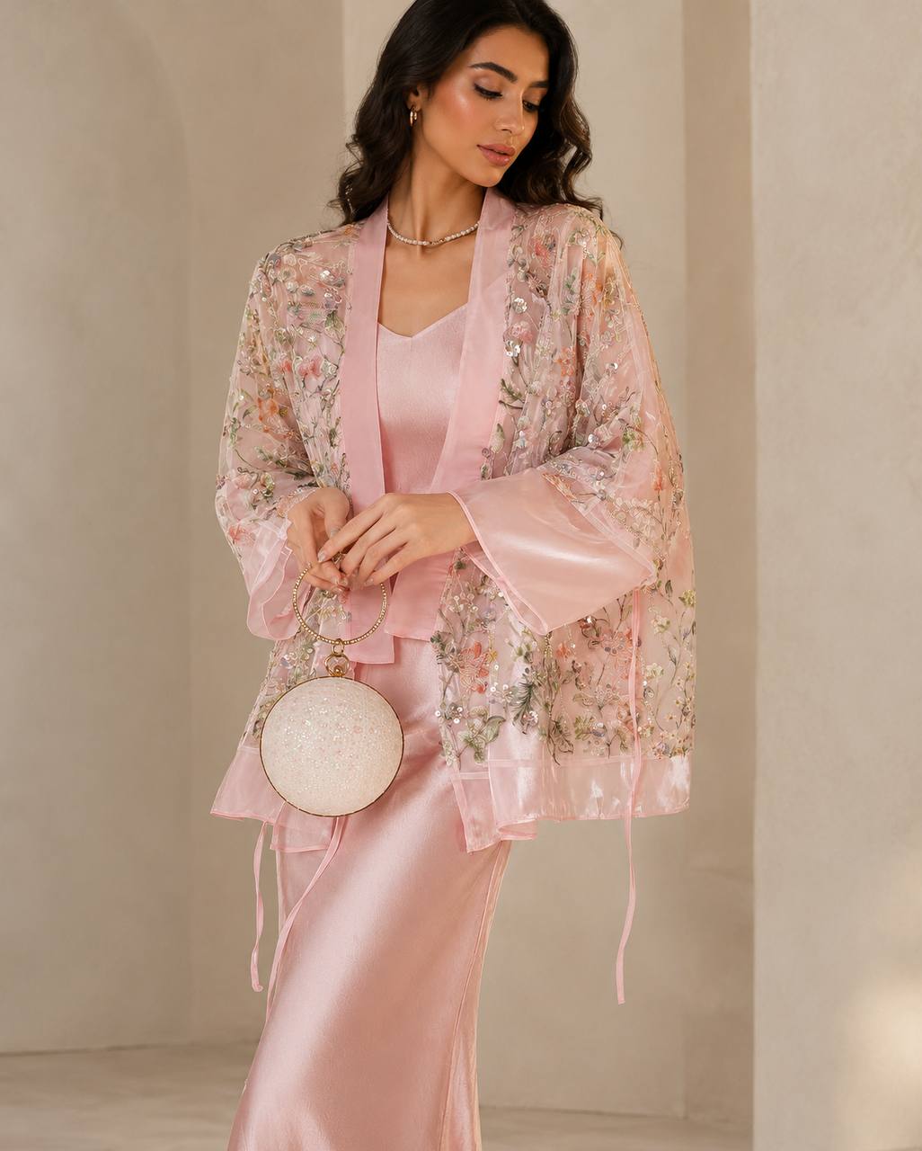 Azalea Satin Maxi Dress Blush
