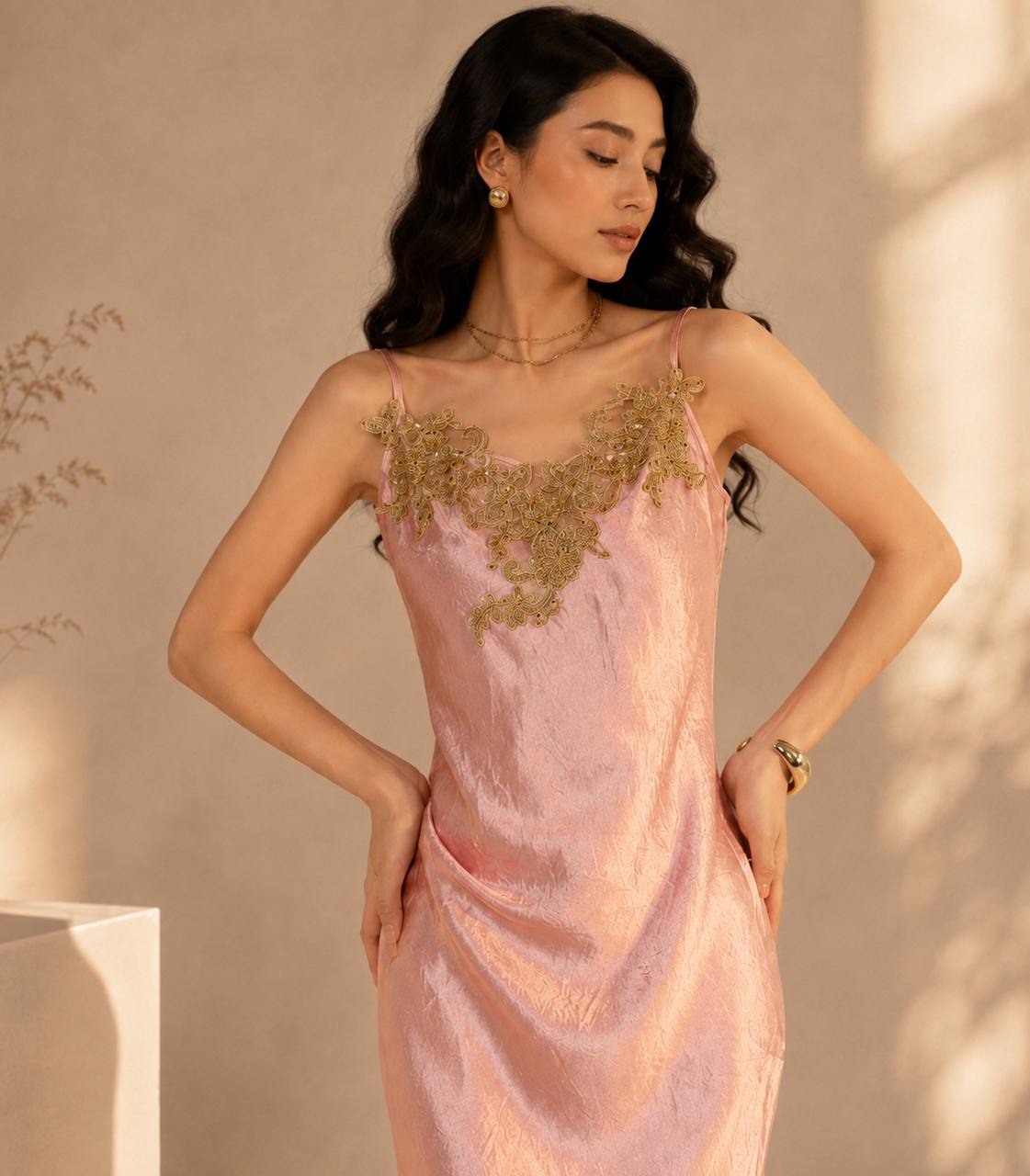 Blush Lace Maxi Dress