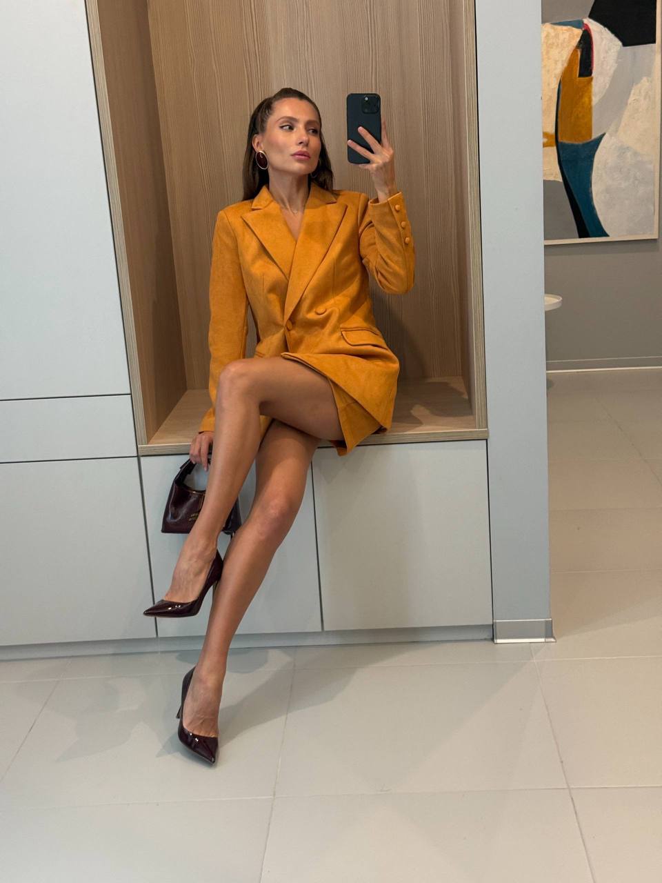 Aurelia Suede Blazer & Mini Skirt Set