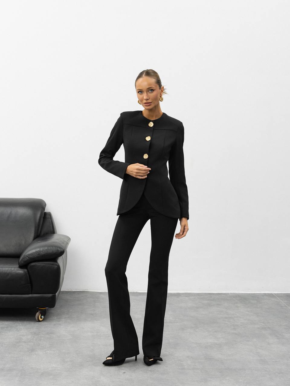 Aurelia Gold Button Tailored Suit