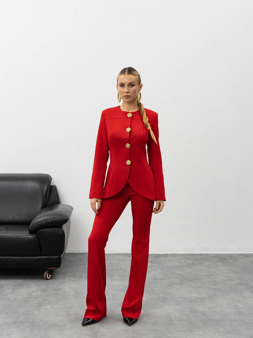Aurelia Gold Button Tailored Suit