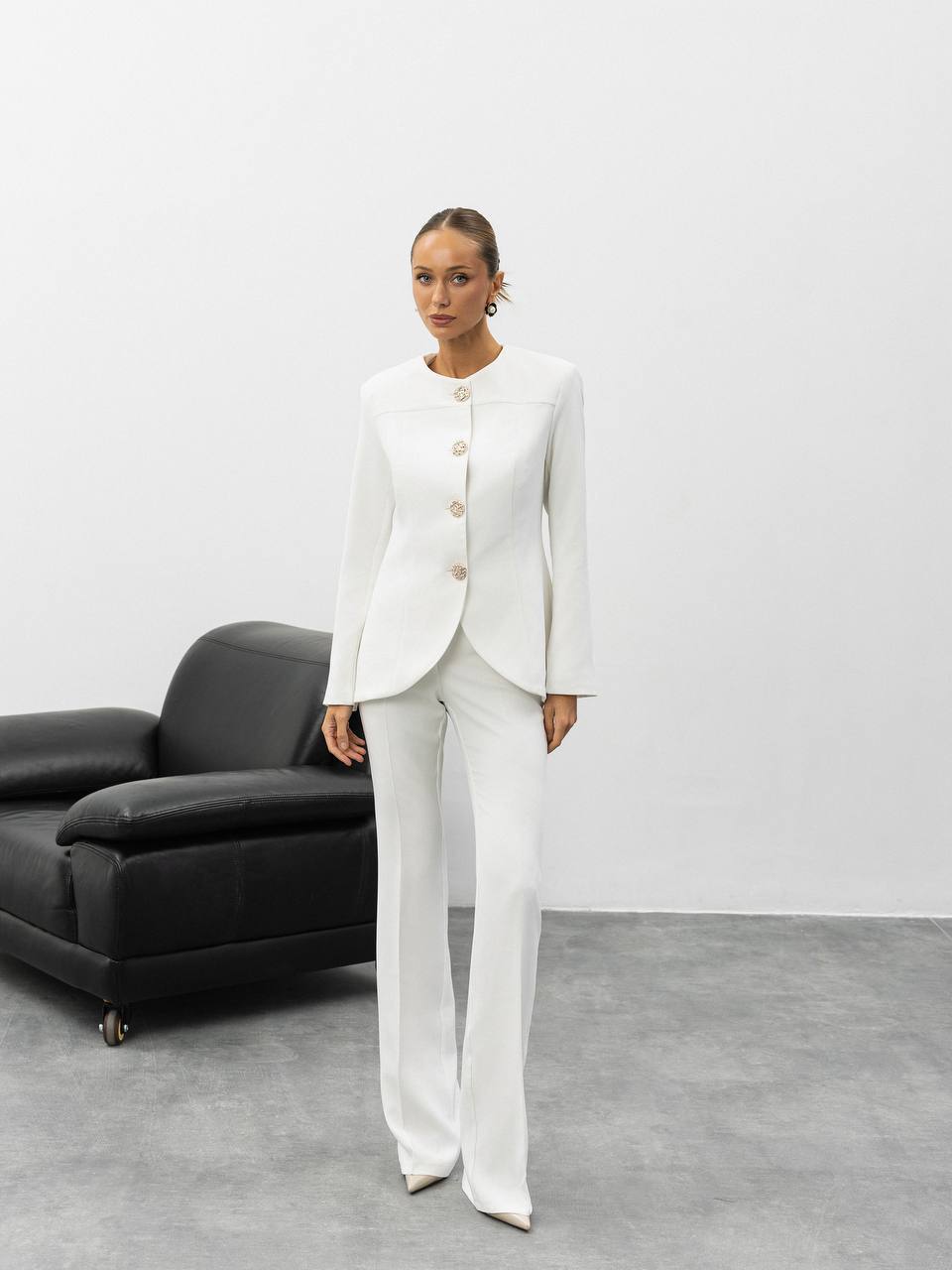Aurelia Gold Button Tailored Suit