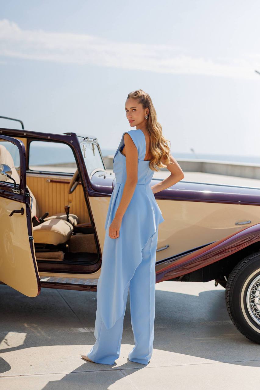Jasmin One-Shoulder Basque Suit Set